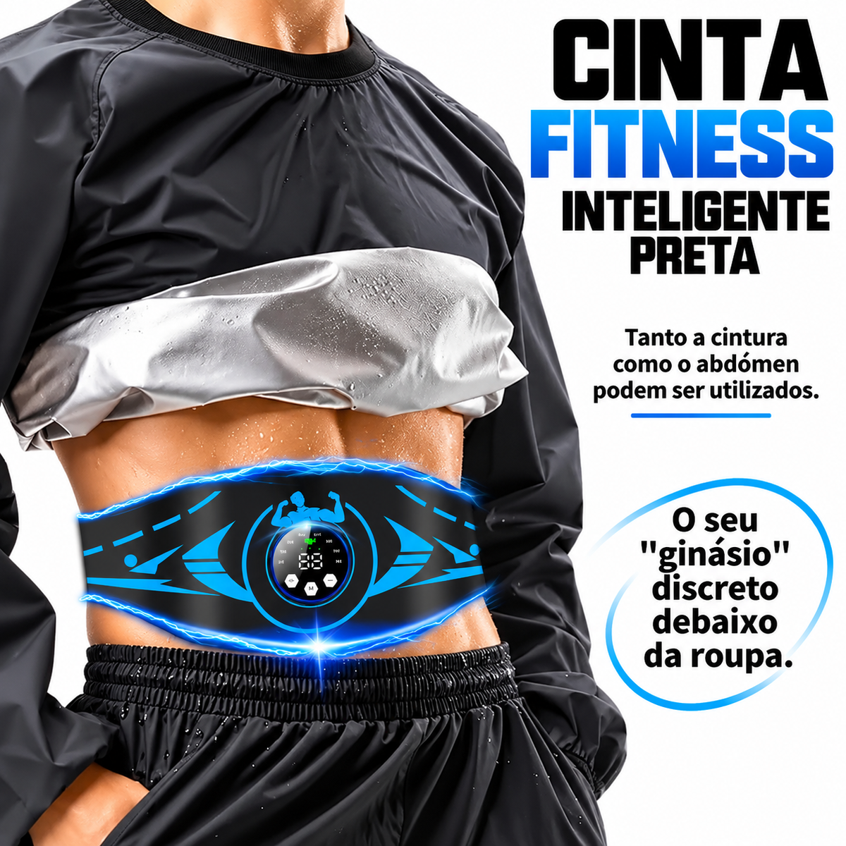 Marca(AC)Aura Curve-Cinto Modelador Abdominal Inteligente Elétrico.