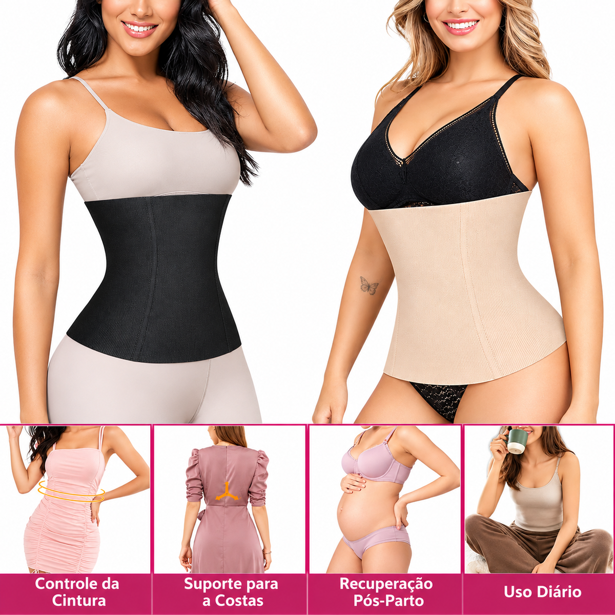 Marca (AC)- Aura Curve-Cinta modeladora feminina pós-parto, para emagrecimento da barriga.