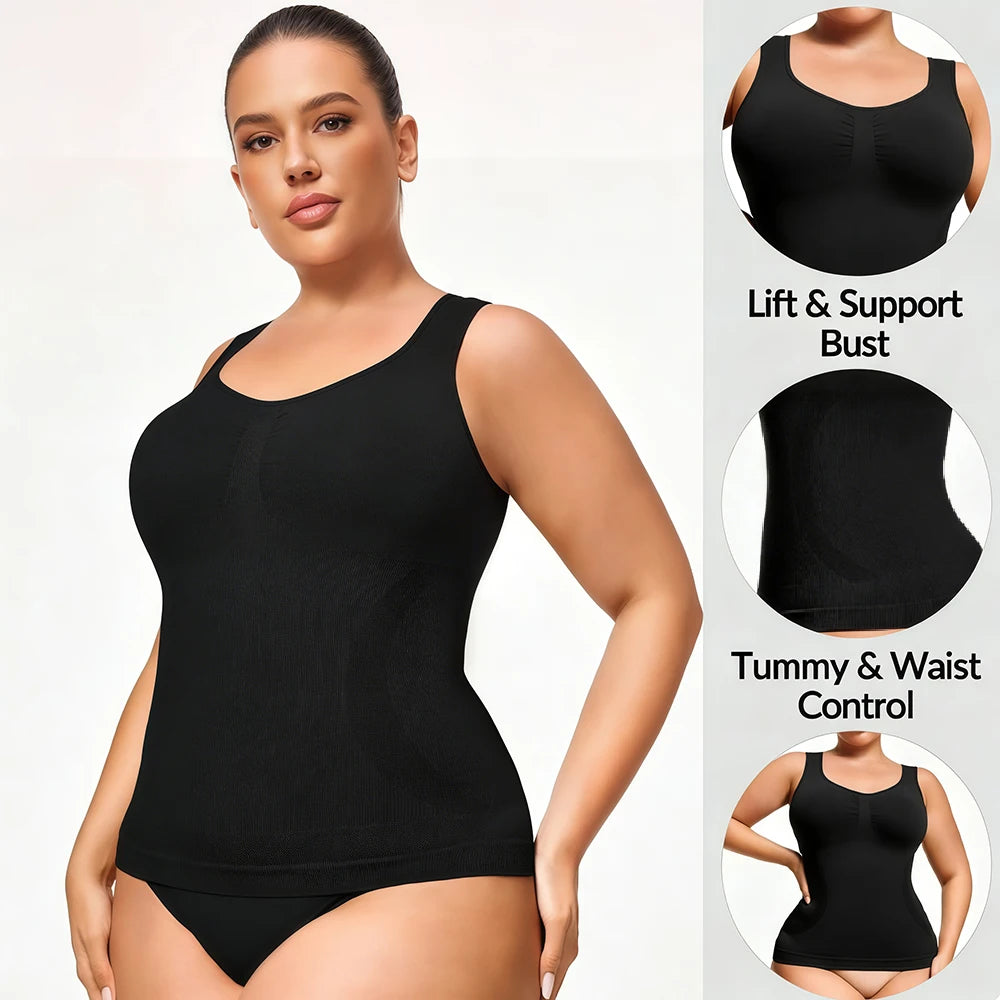 Marca(AC) Aura Curve- Camisola Modeladora Sem Costura, com Controle de Barriga para Mulheres.
