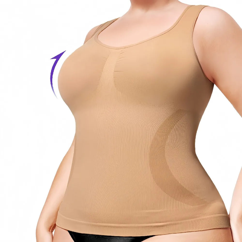 Marca(AC) Aura Curve- Camisola Modeladora Sem Costura, com Controle de Barriga para Mulheres.