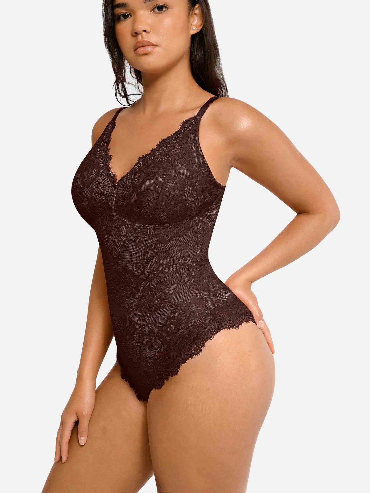 Marca(AC) Aura Curve-Modelador Corporal Sexy de Renda para Mulheres, Compressão Firme para Controle da Barriga, Roupa Íntima Modeladora