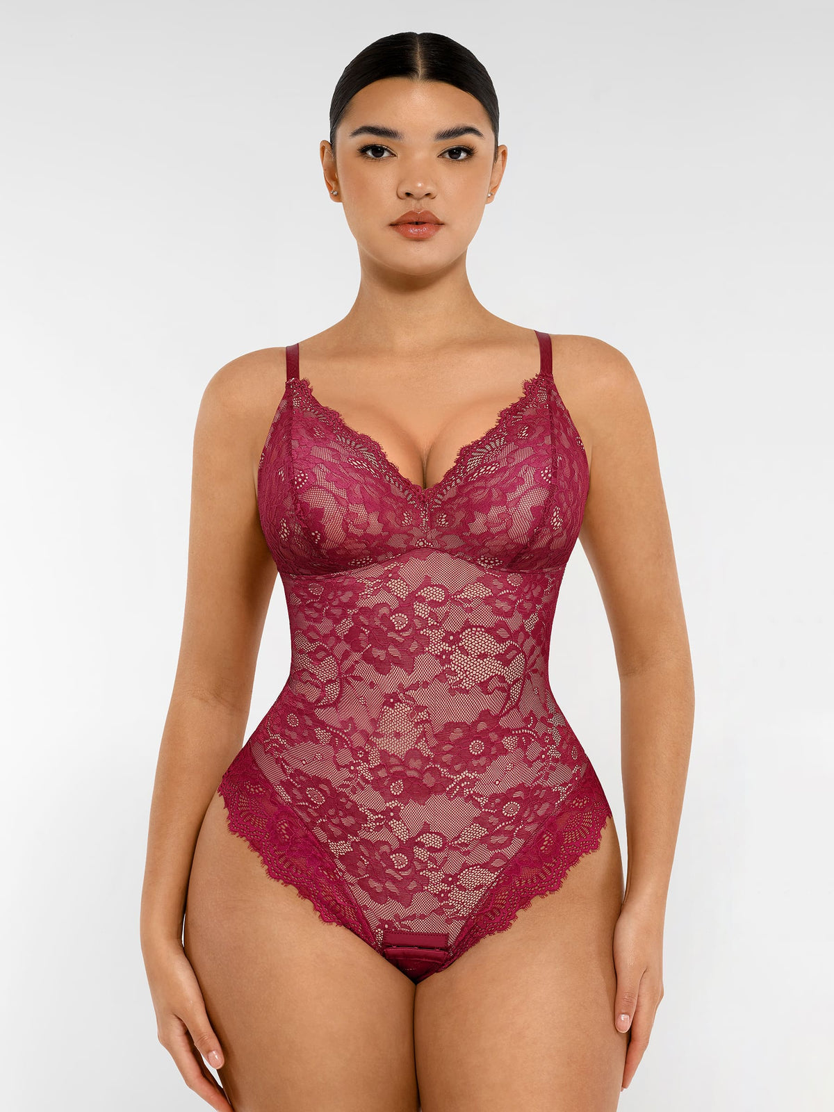 Marca(AC) Aura Curve-Modelador Corporal Sexy de Renda para Mulheres, Compressão Firme para Controle da Barriga, Roupa Íntima Modeladora
